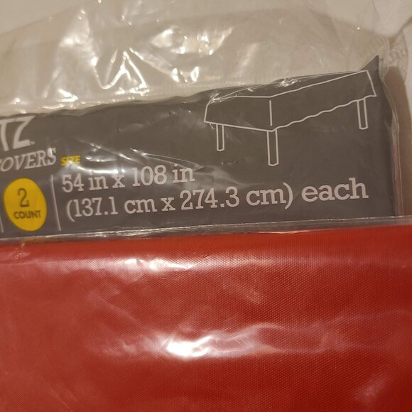 2 PKGS SPRITZ TABLE COVERS (4 TOTAL) - RED - Picture 2 of 4